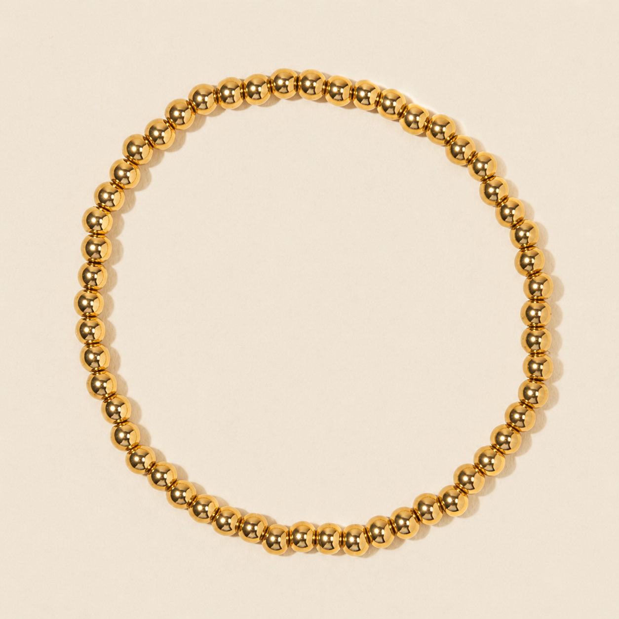 Gold Dipped Stainless Steel Bead Bracelet | Waterproof Bracelet