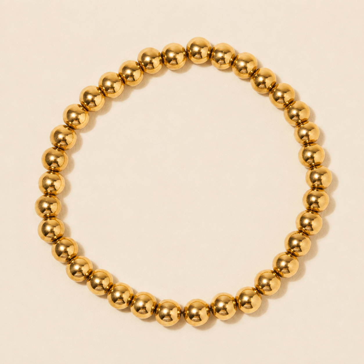 Gold Dipped Stainless Steel Bead Bracelet | Waterproof Bracelet