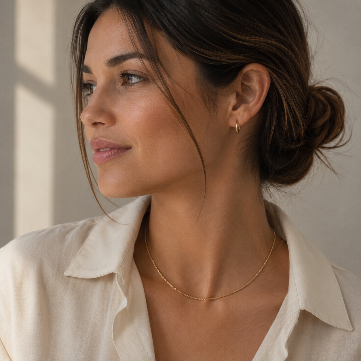 Gold Filled Twisted Rope Chain Necklace | Adjustable Chain Necklace