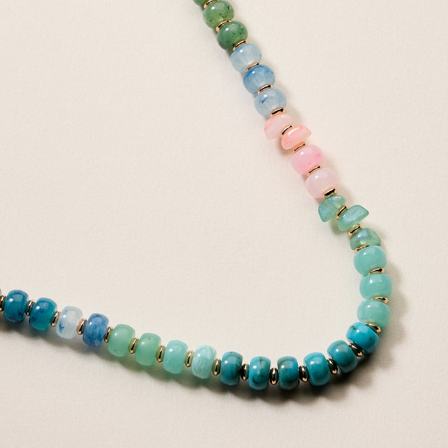 Colorful Resin Beaded Necklace – Adjustable Multi-Color Boho Bead Chain