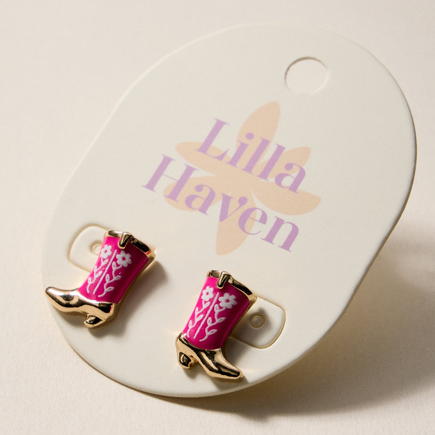 Mini Western Cowboy Boot Enamel Stud Earrings – Assorted Colors & Patterns - Frem
