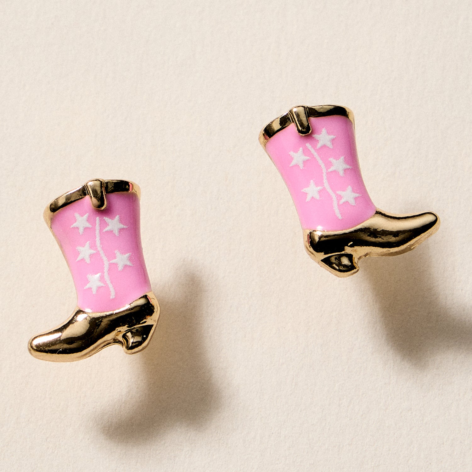 Mini Western Cowboy Boot Enamel Stud Earrings – Assorted Colors & Patterns - Frem