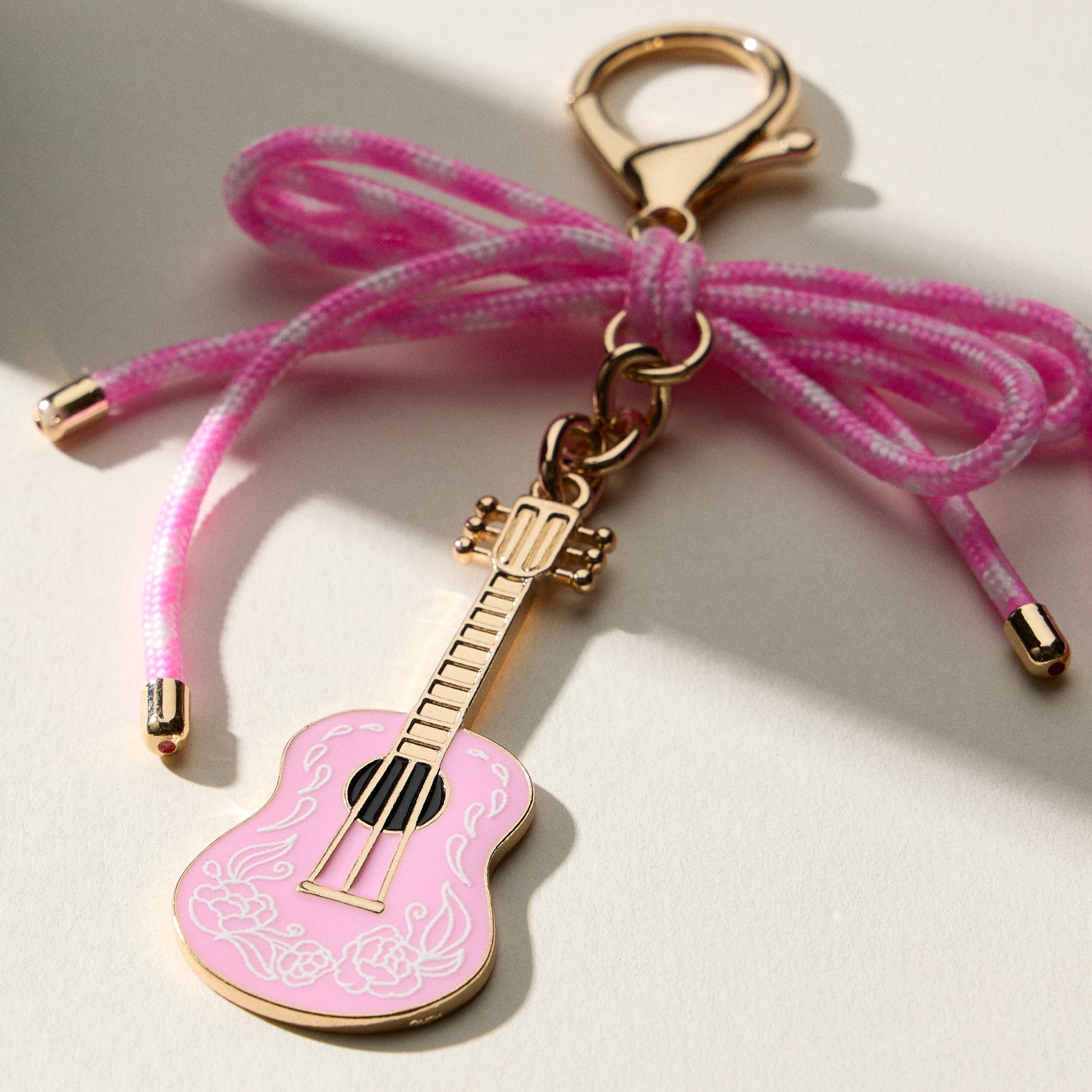 Pink Guitar | Enamel Keychain