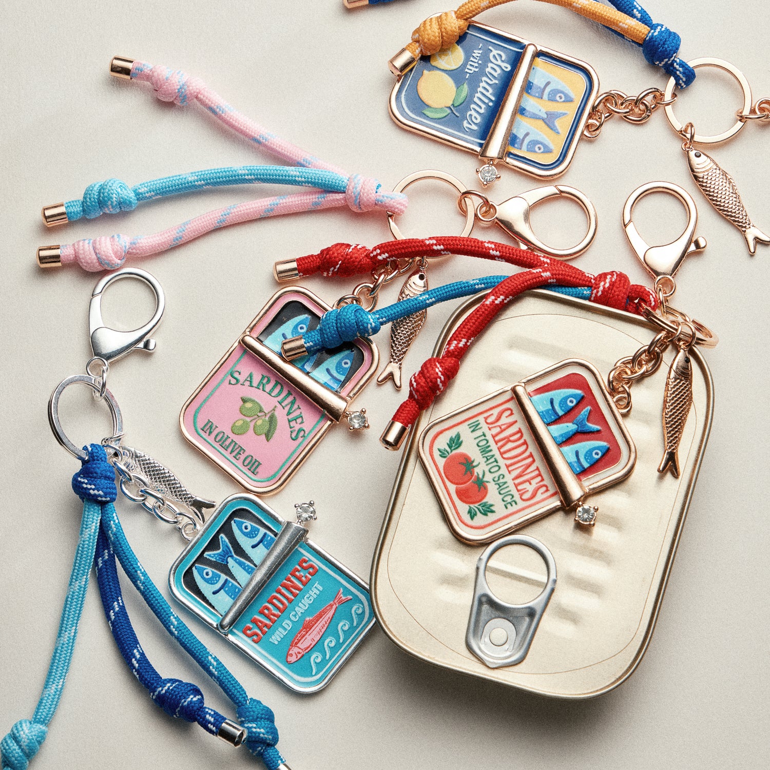Sardine Tin Keychain | Tassel Charm