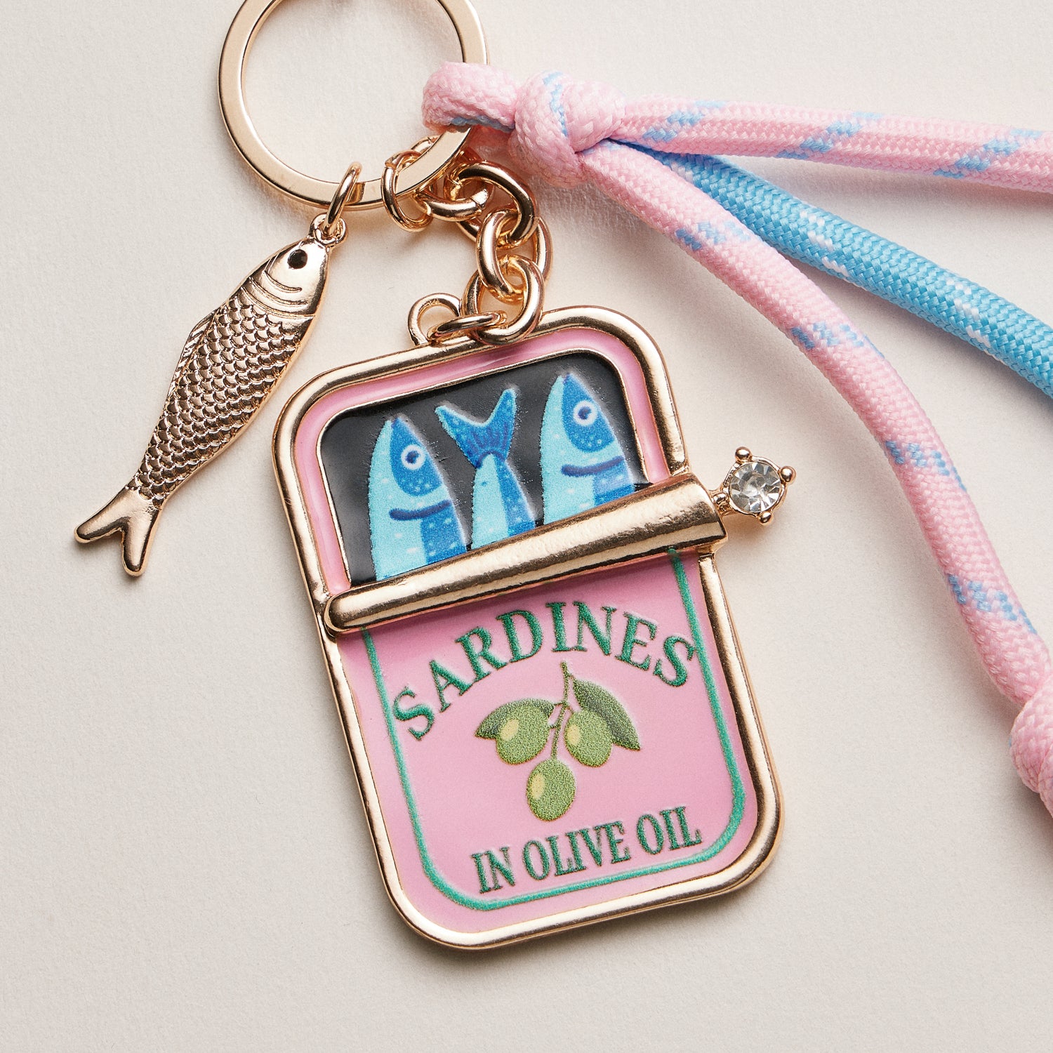 Sardine Tin Keychain | Tassel Charm