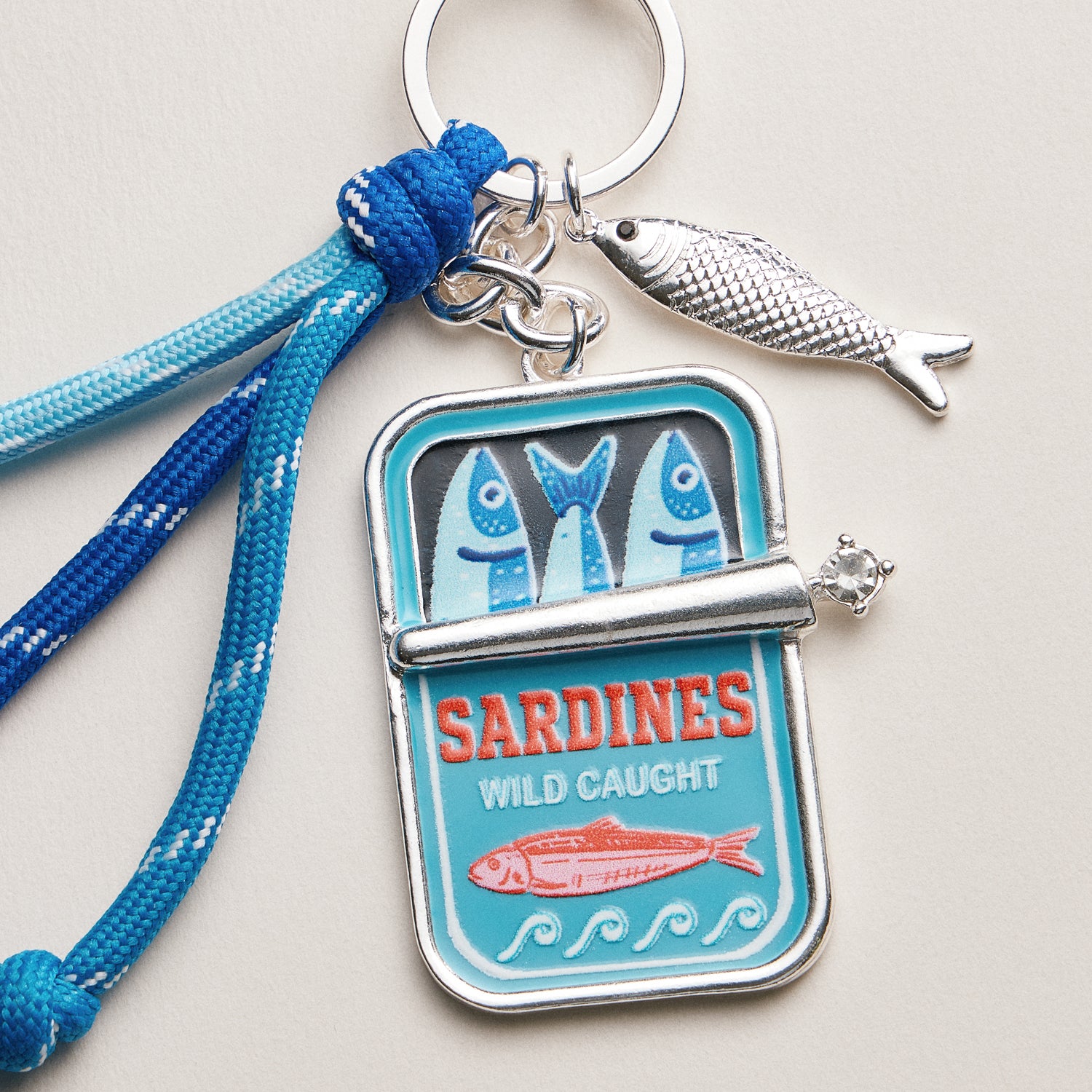 Sardine Tin Keychain | Tassel Charm