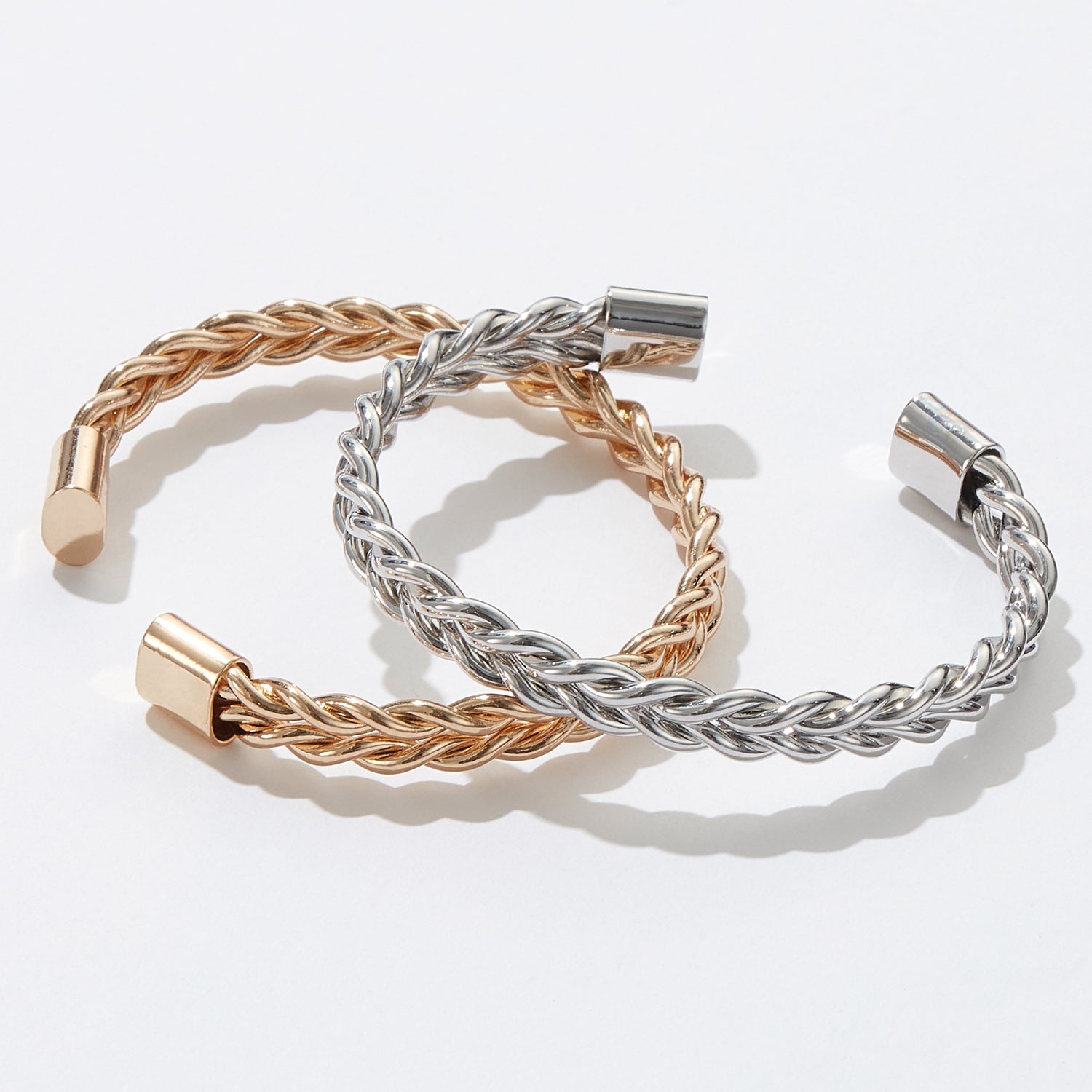 Adjustable Twisted Metal Cuff Bracelet – Elegant Braided Open Bangle