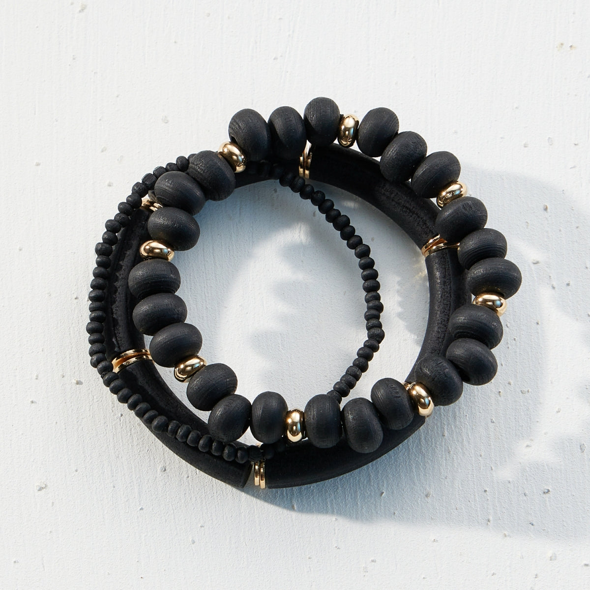 Wood Bead Stretch Bracelet Set