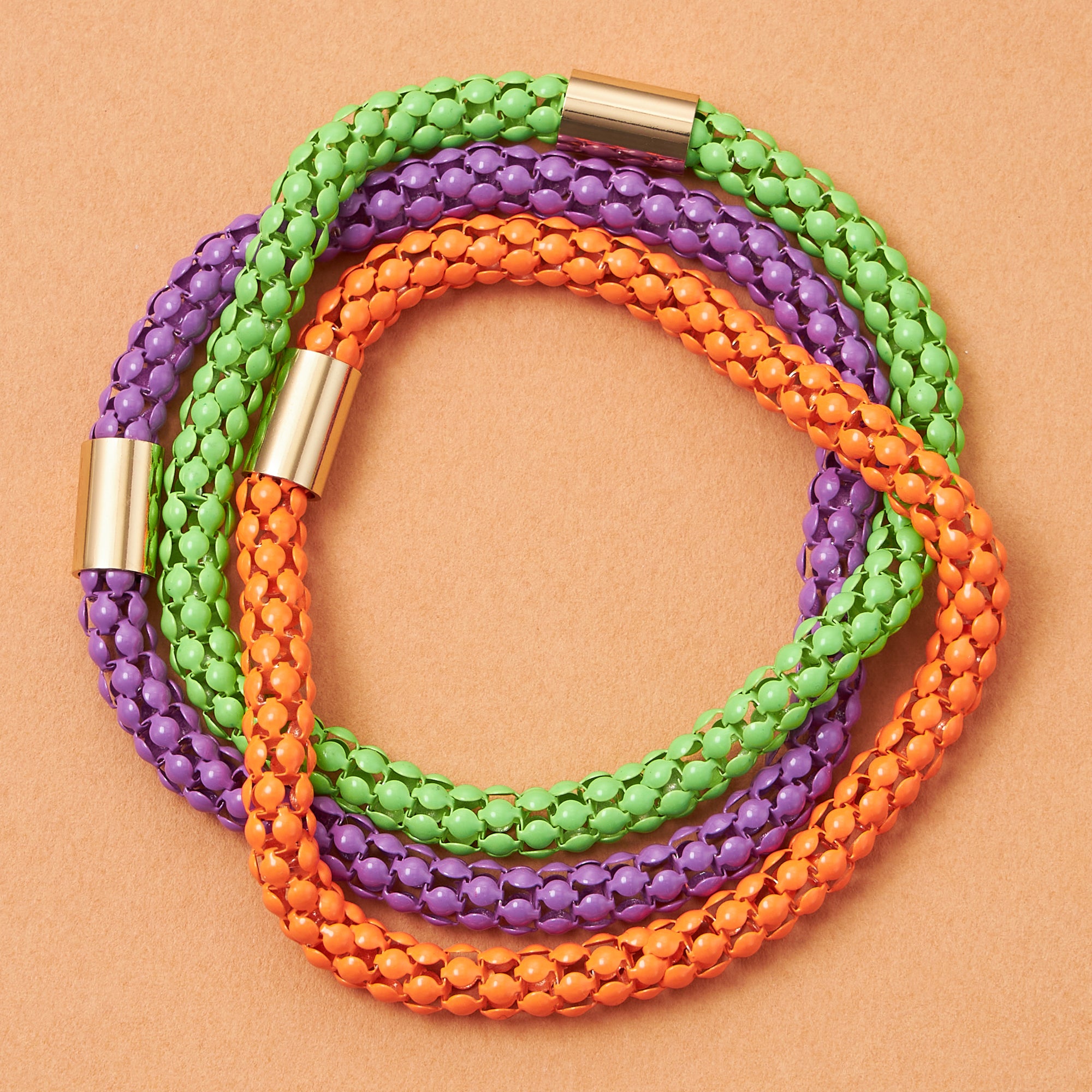 Tri-color Halloween Metal Bracelet 3pcs Set