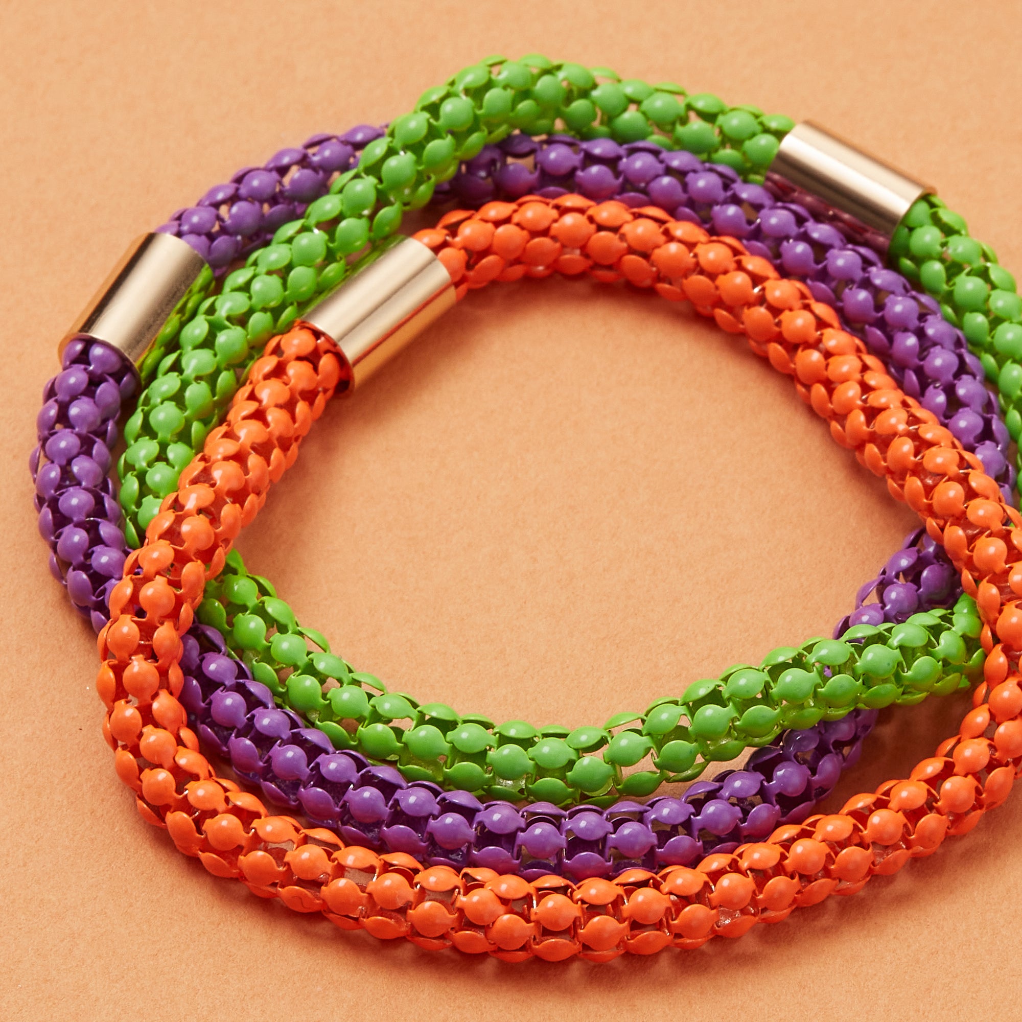 Tri-color Halloween Metal Bracelet 3pcs Set