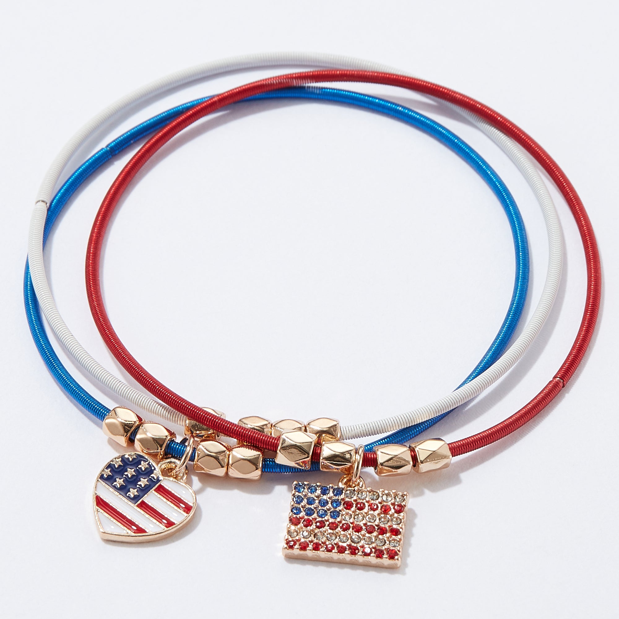 American Flag Guitar Strings Bracelet