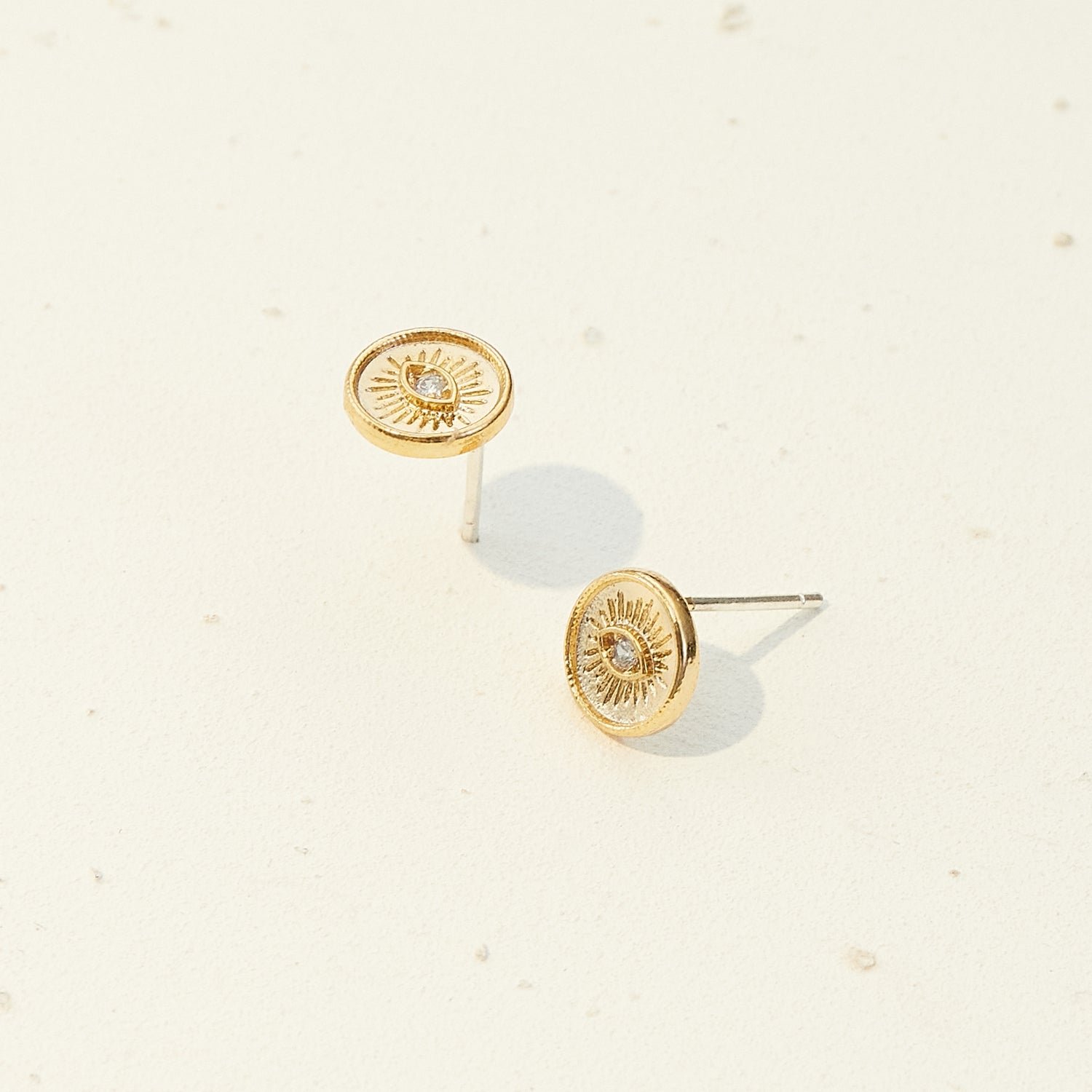 Protective Evil Eye Gold-Dipped Stud Earrings