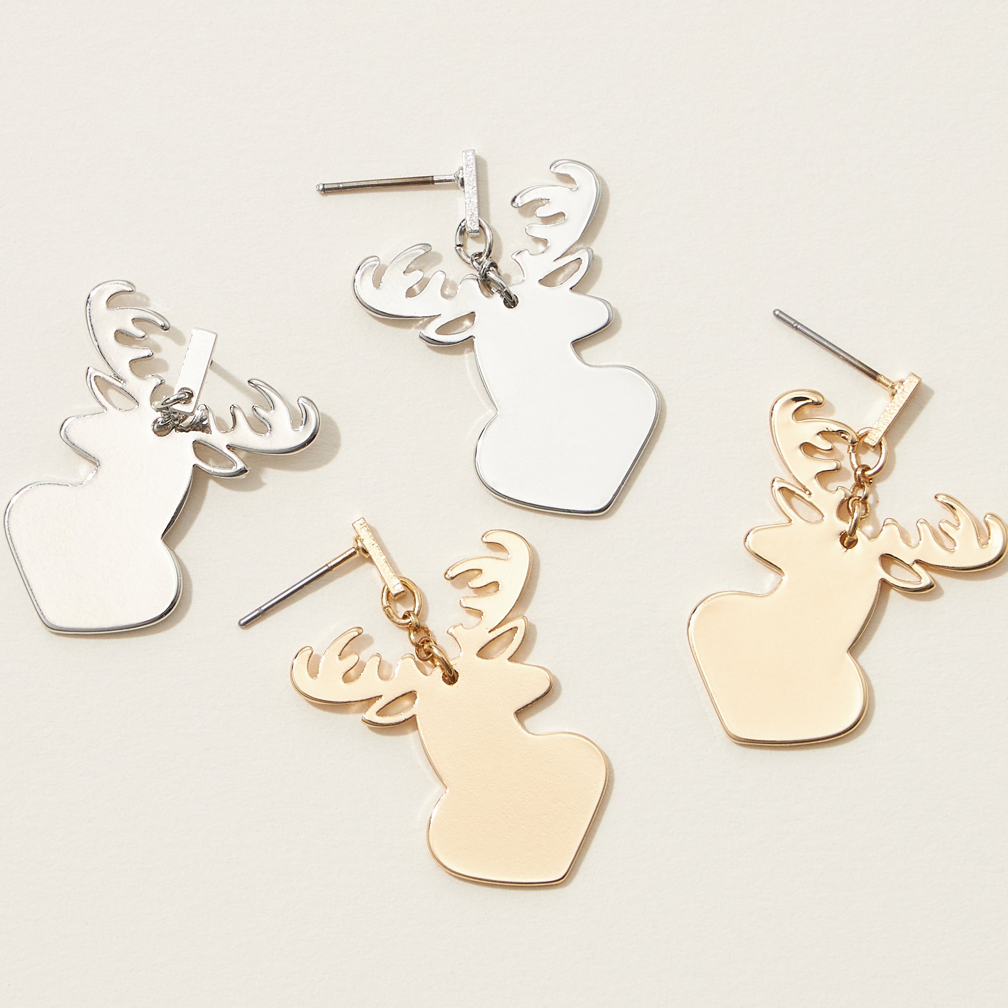 Reindeer Cut Out Small Dangle Earrings