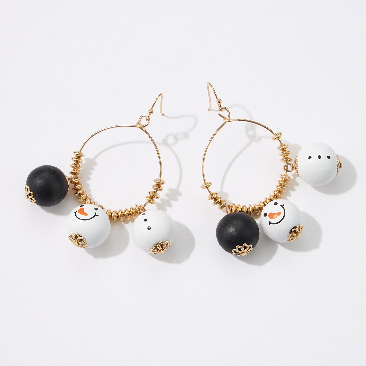 Christmas Wooden Ornaments Teardrop Earrings