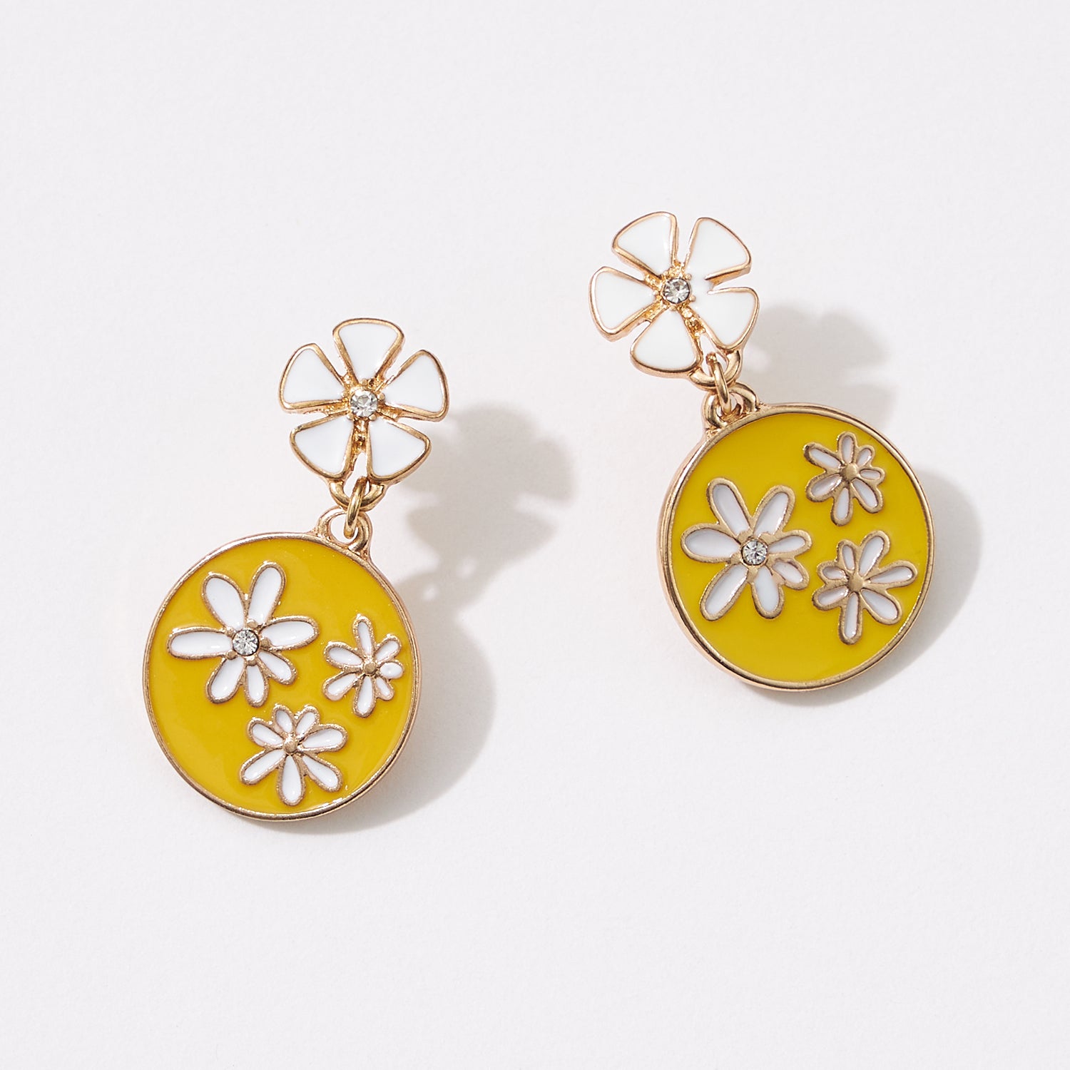 Flower Enamel Post Earrings