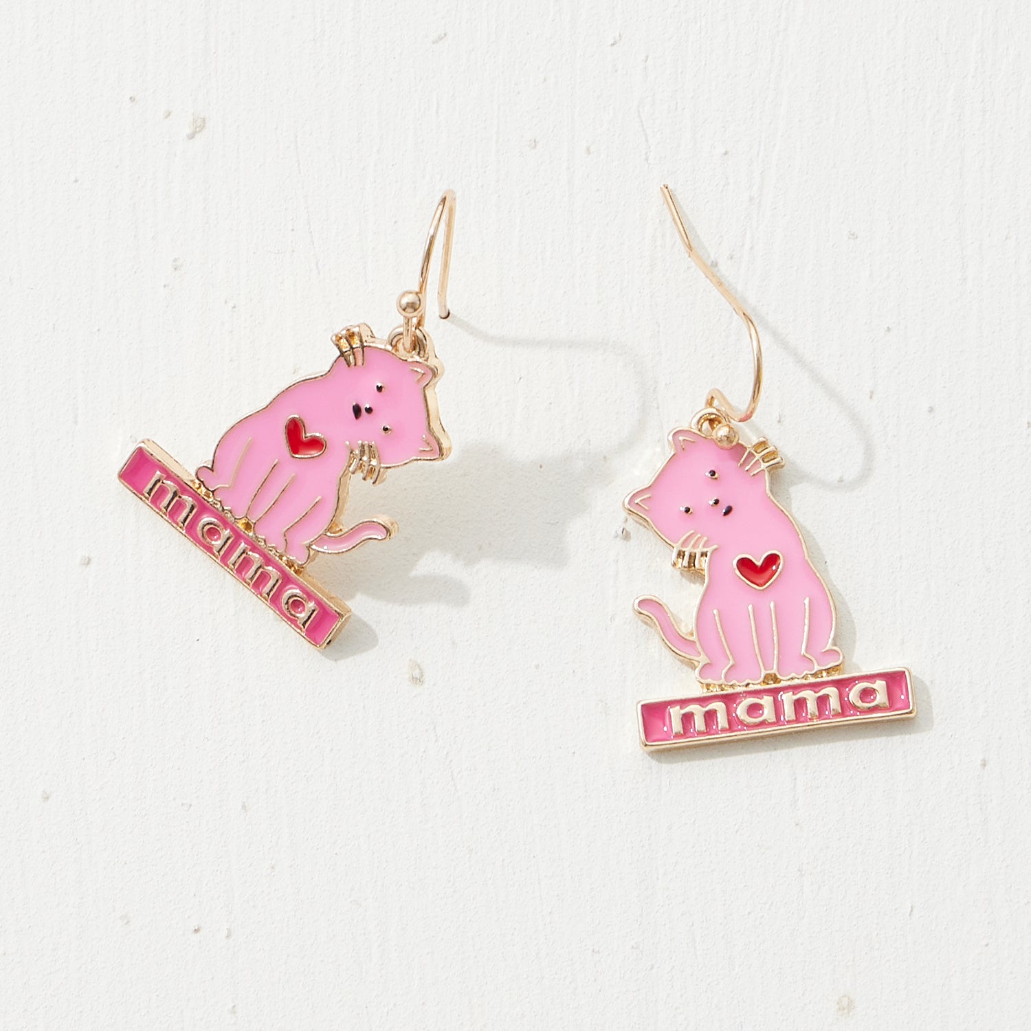 Playful Dangling “Cat Mom” Earrings