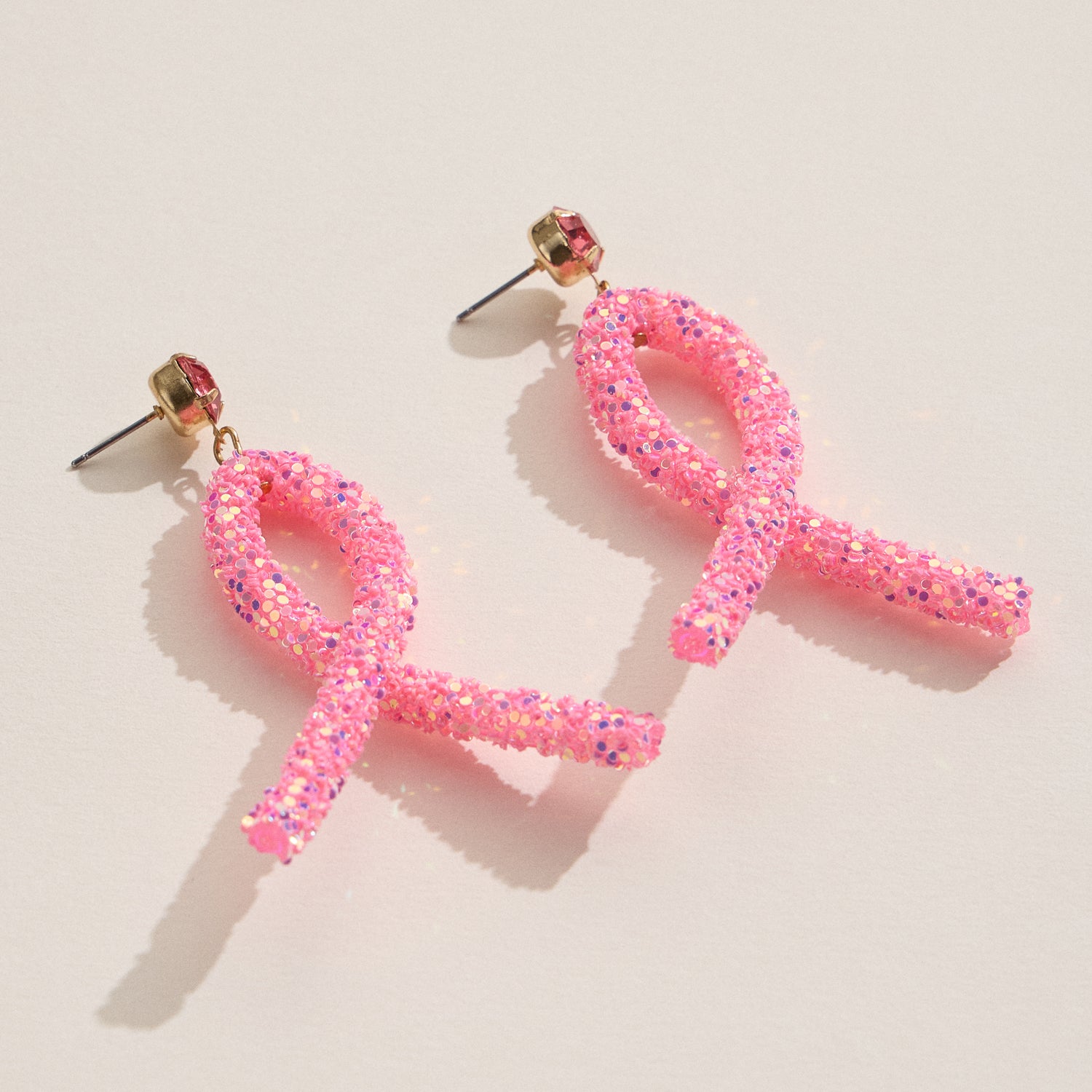 Sparkling Ribbon Statement Earrings