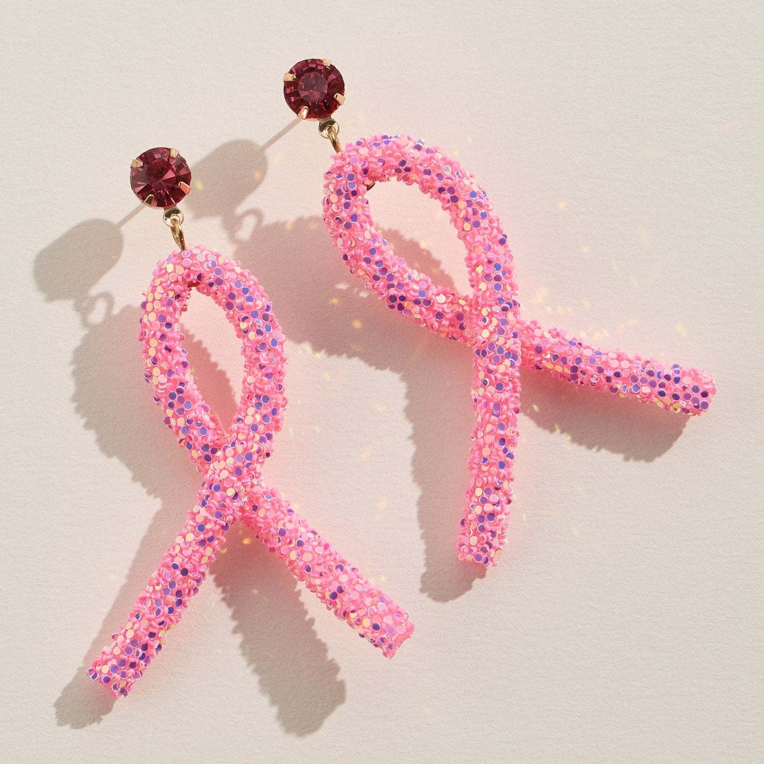 Sparkling Ribbon Statement Earrings