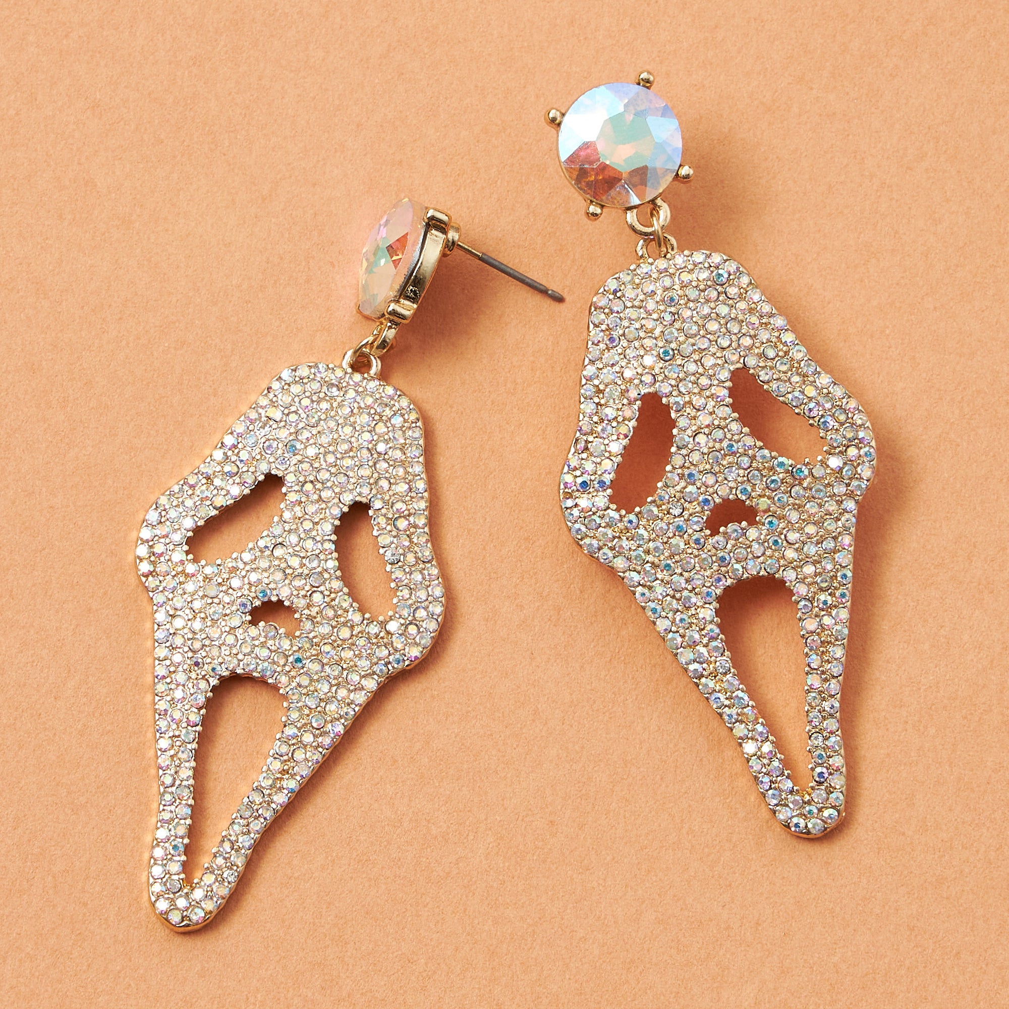 Scream! Rhinestone Drop Earrings