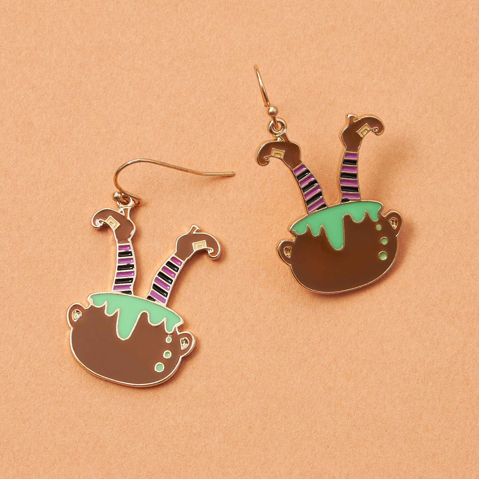 Halloween Witch Soup Epoxy Drop Earrings