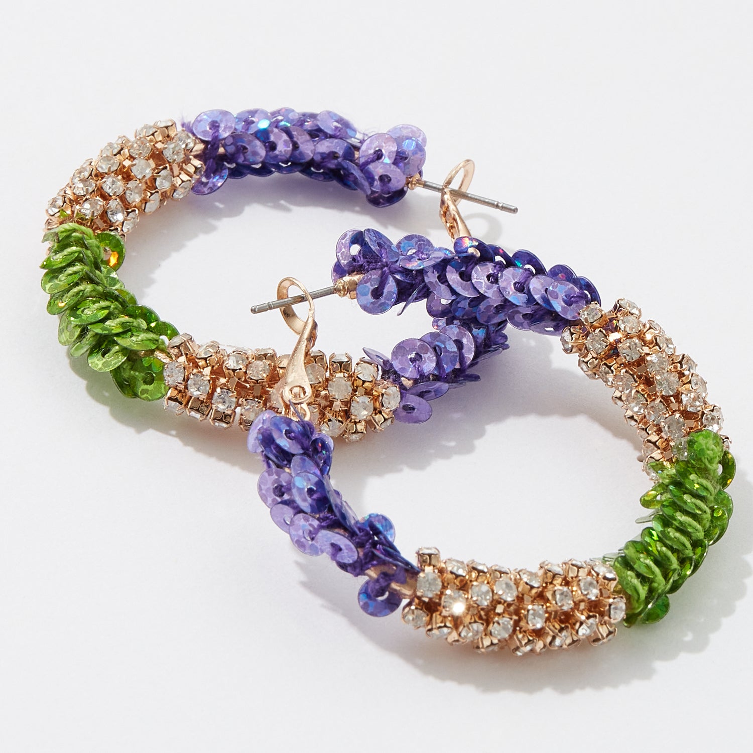 Mardi Gras Sparkly Earrings