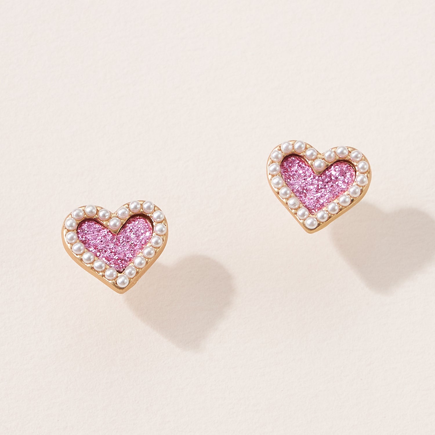 Glitter Heart With Pearls