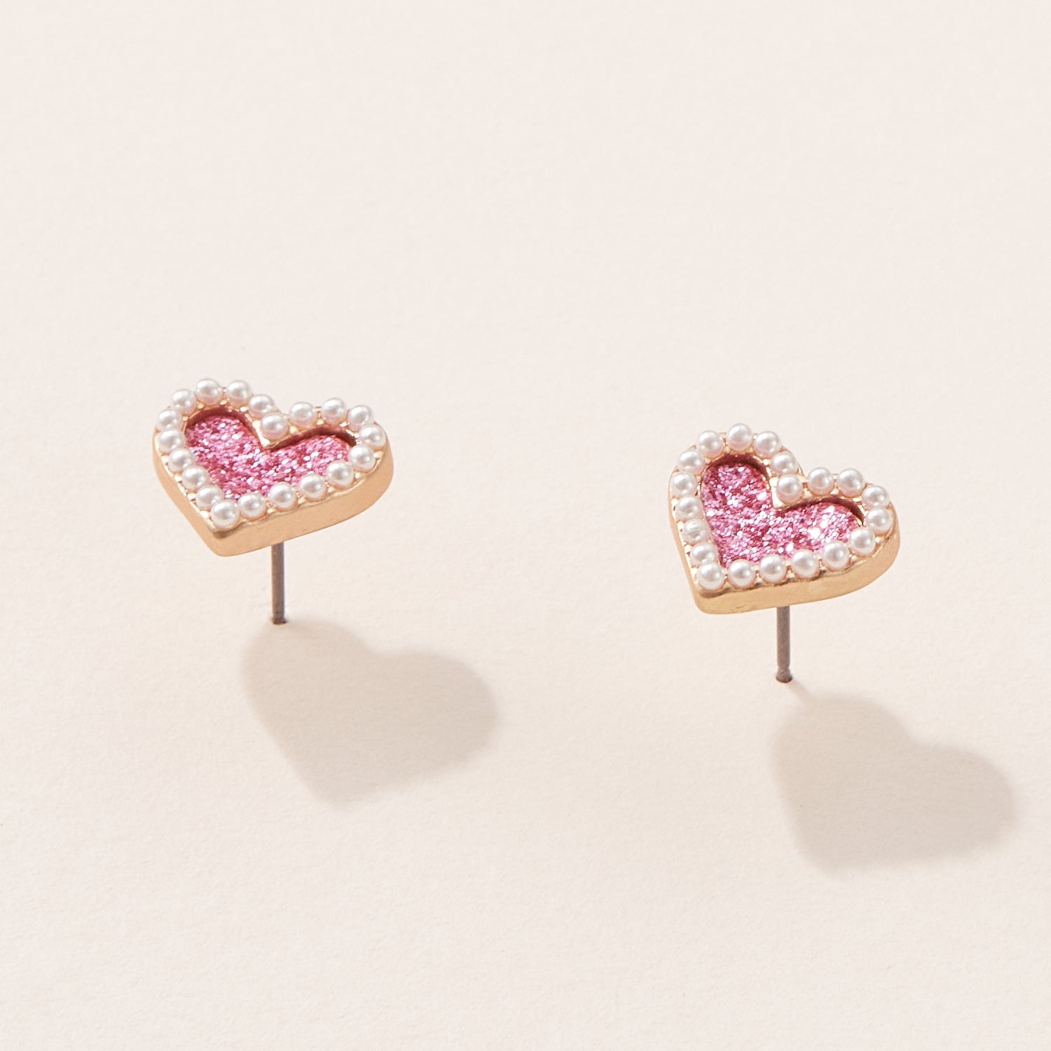 Glitter Heart With Pearls