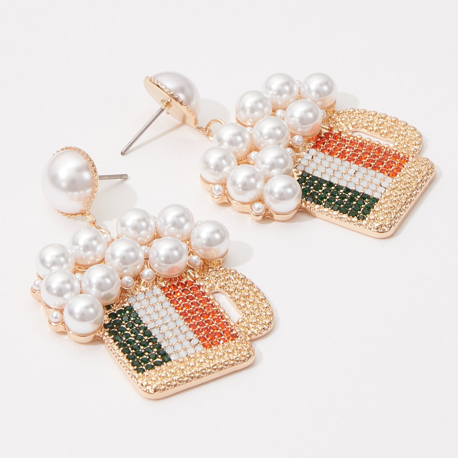 Celebrate Saint Patrick's Day with a Glass of Beer Post Earring