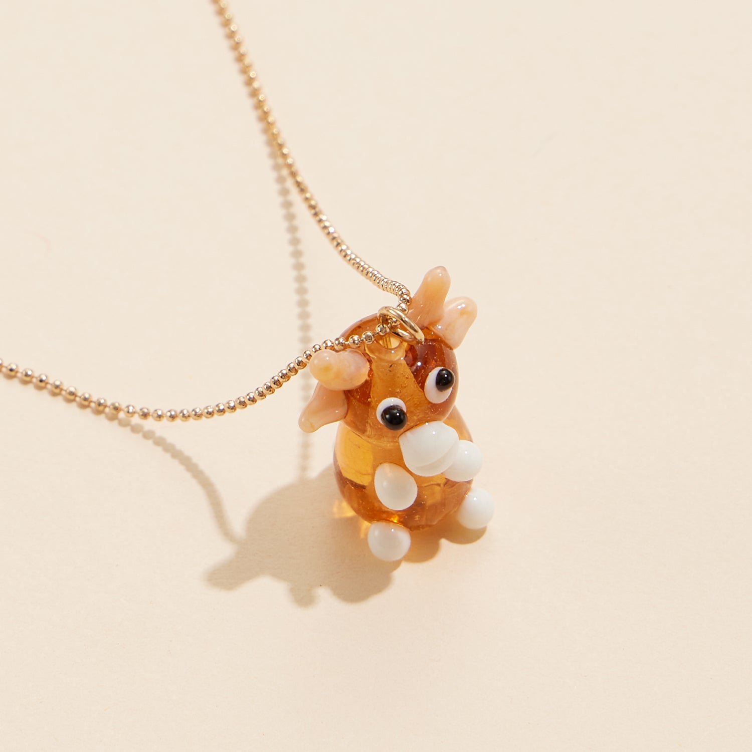 Venetian Murano Glass Reindeer Pendant