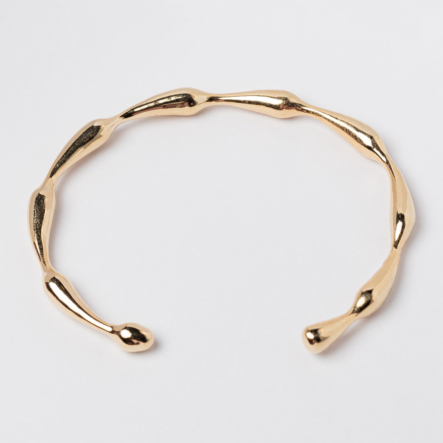 Gold Organic Sculpted Cuff Bracelet