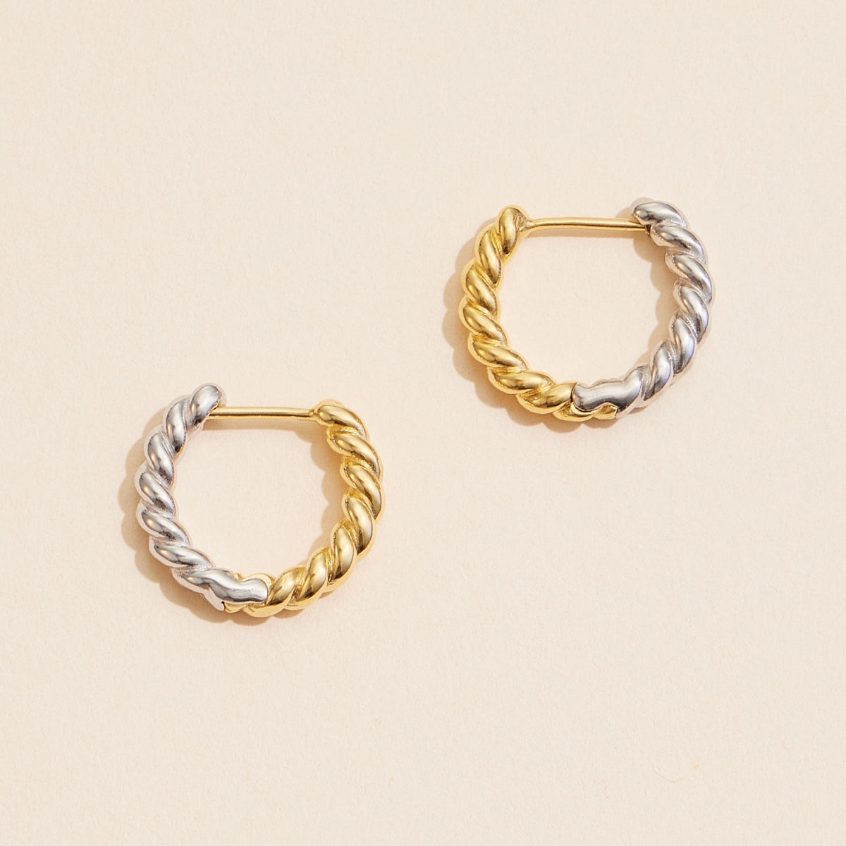 Twisted 18K Gold-Plated Hoop Earrings