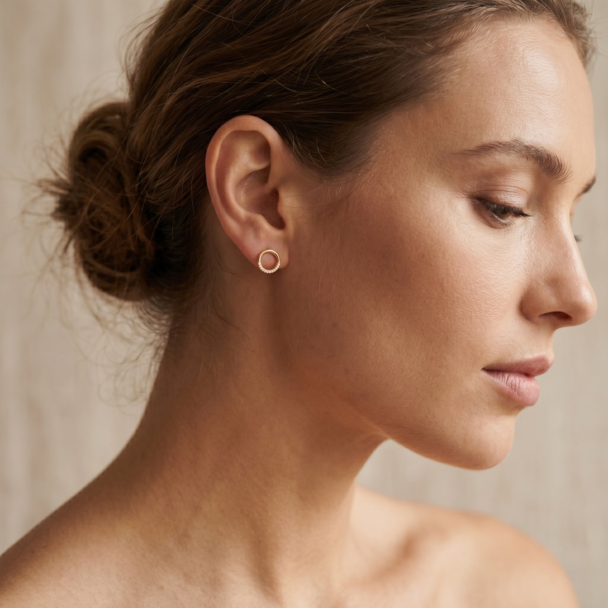 Circle 18K Gold-Plated Stud | Earrings