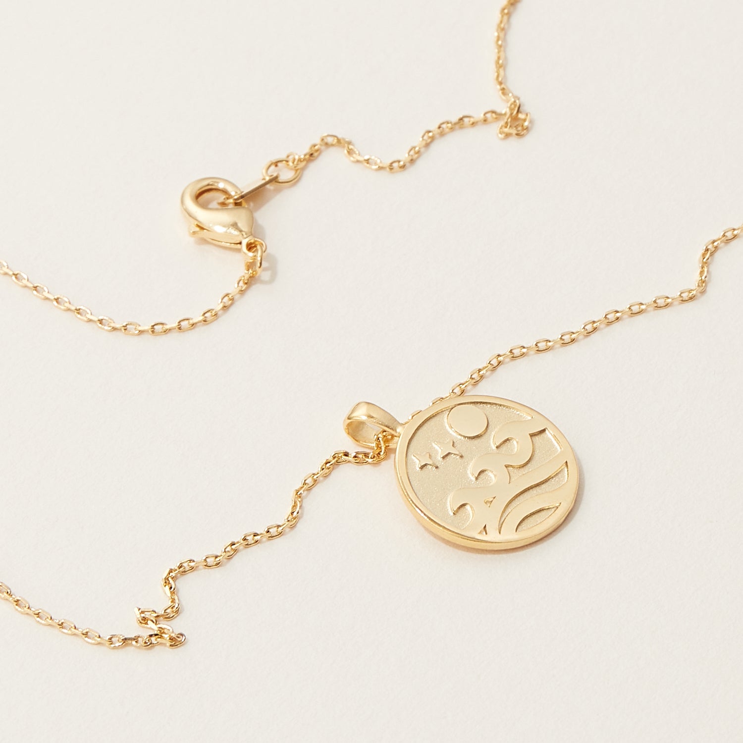 Gold Ocean Wave Pendant Necklace