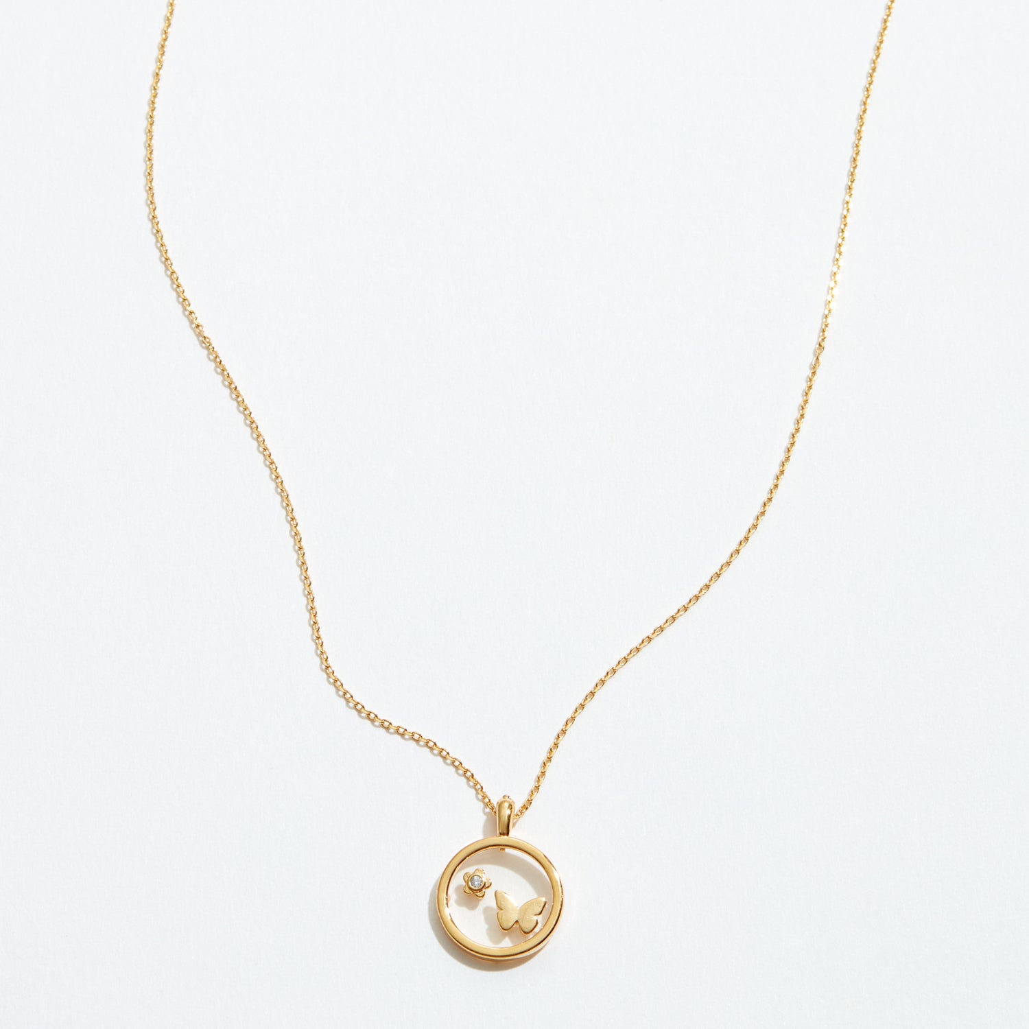 Gold Dipped See Through Pendant Necklace