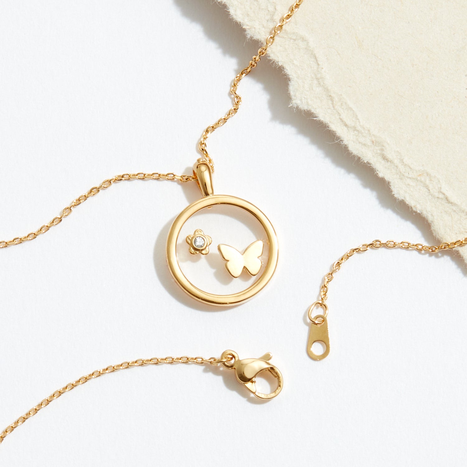 Gold Dipped See Through Pendant Necklace