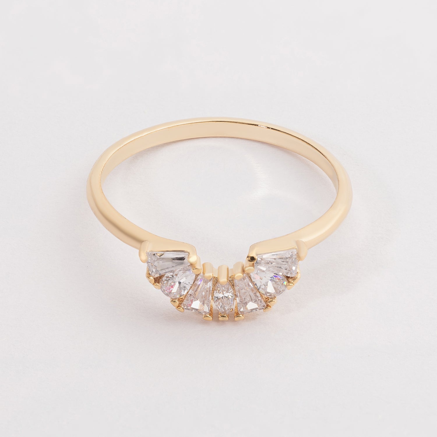 Clear Crystal Gold Dipped Ring
