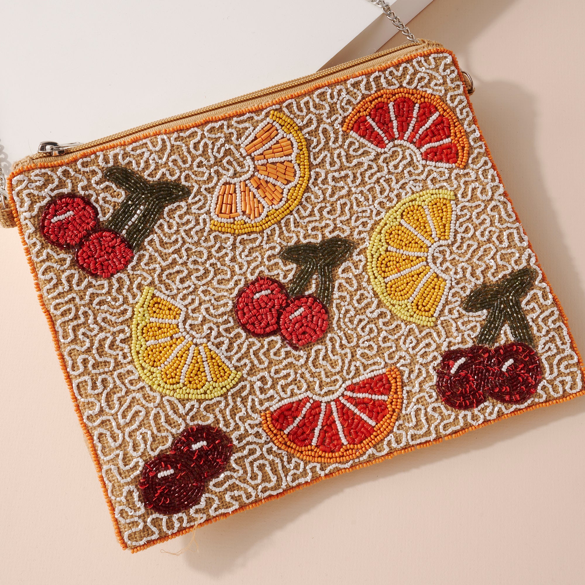 Elegant Multicolor Beaded Crossbody Purse