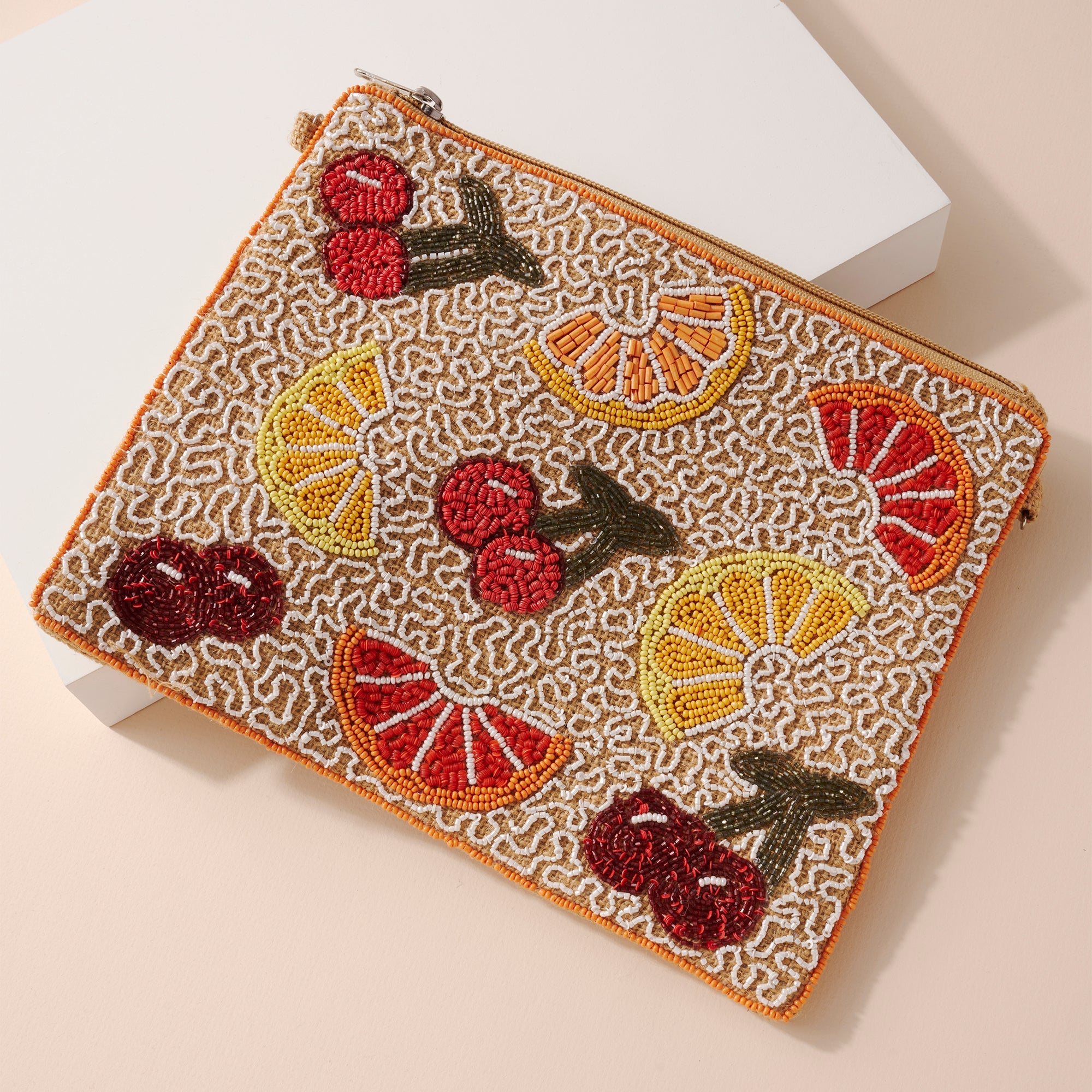 Elegant Multicolor Beaded Crossbody Purse