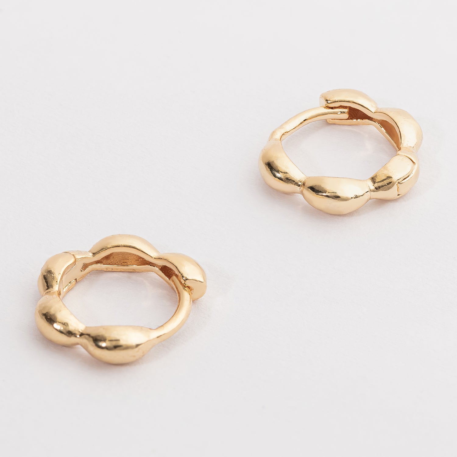Gold Chunky Bubble Hoop Earrings