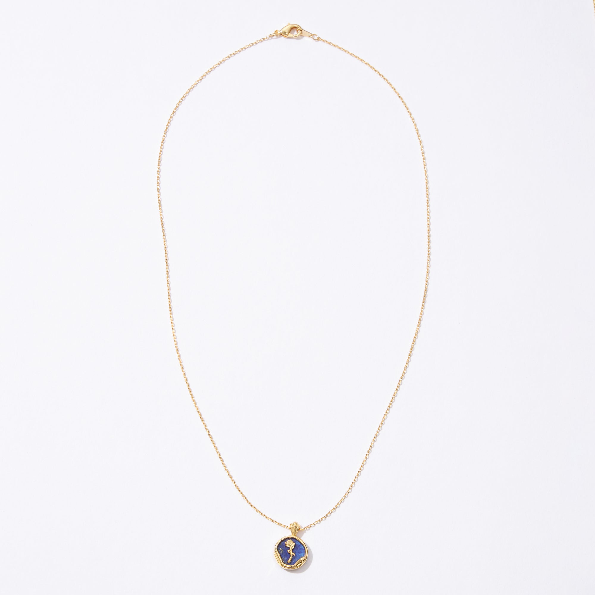 Gold Dipped Rose with Natural Stone Pendant Necklace