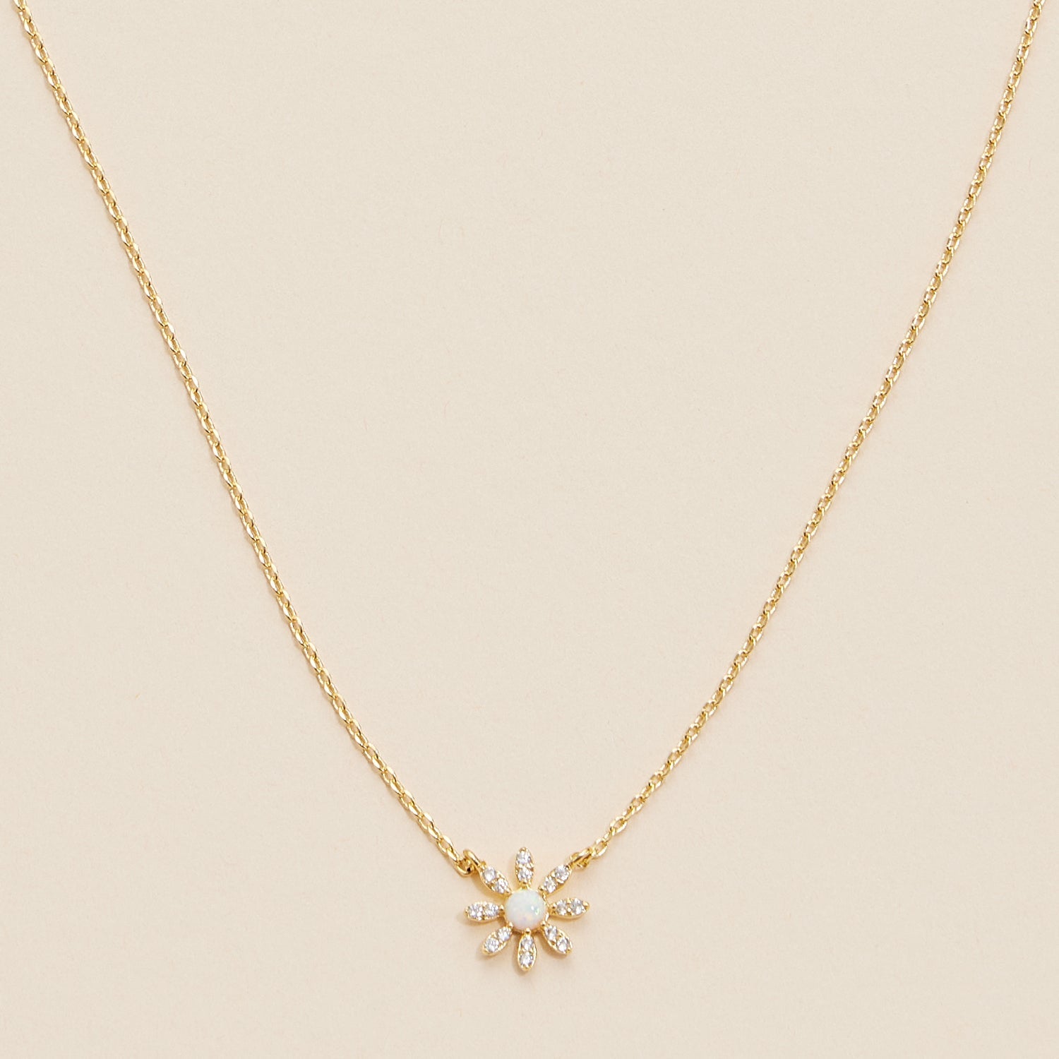 Gold-Dipped Floral Charm Necklace
