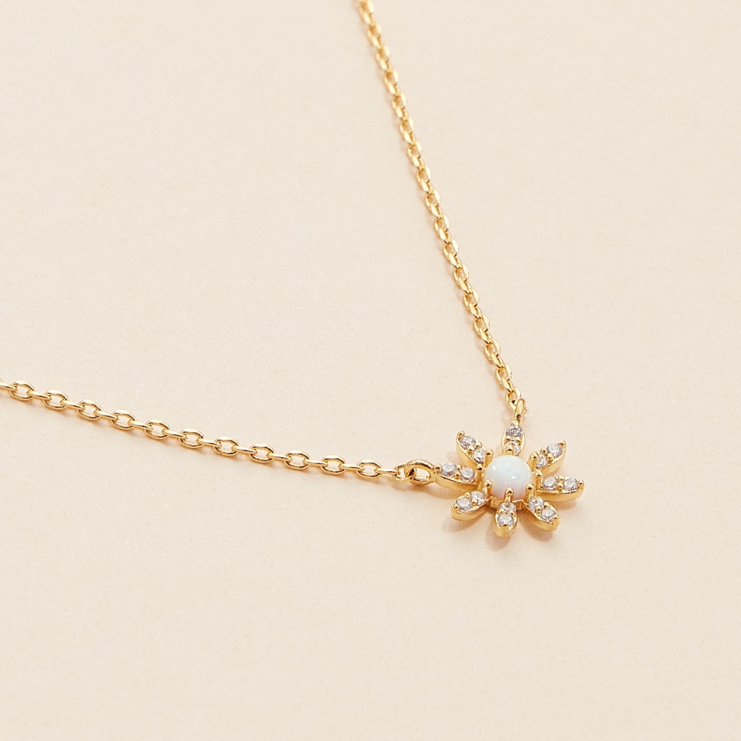 Gold-Dipped Floral Charm Necklace