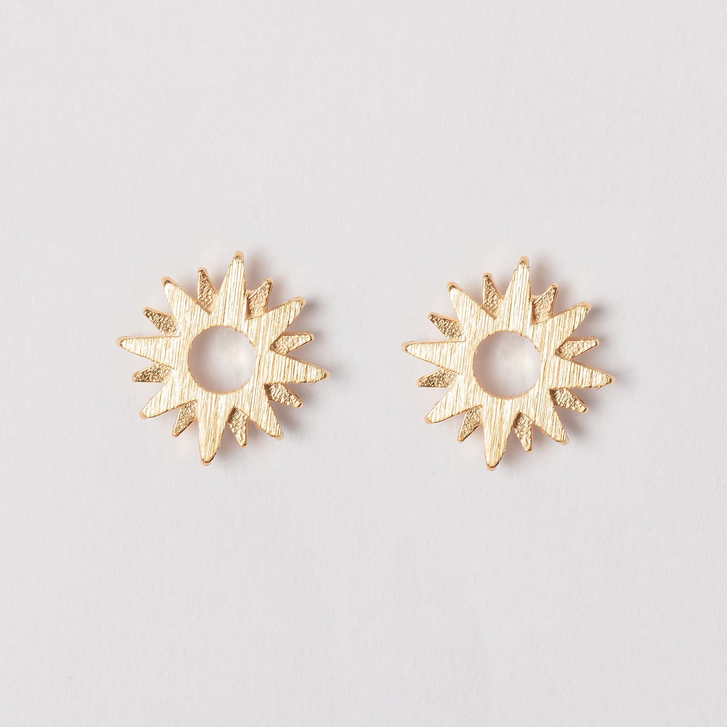 Sunburst 18K Gold Dipped Post Earring