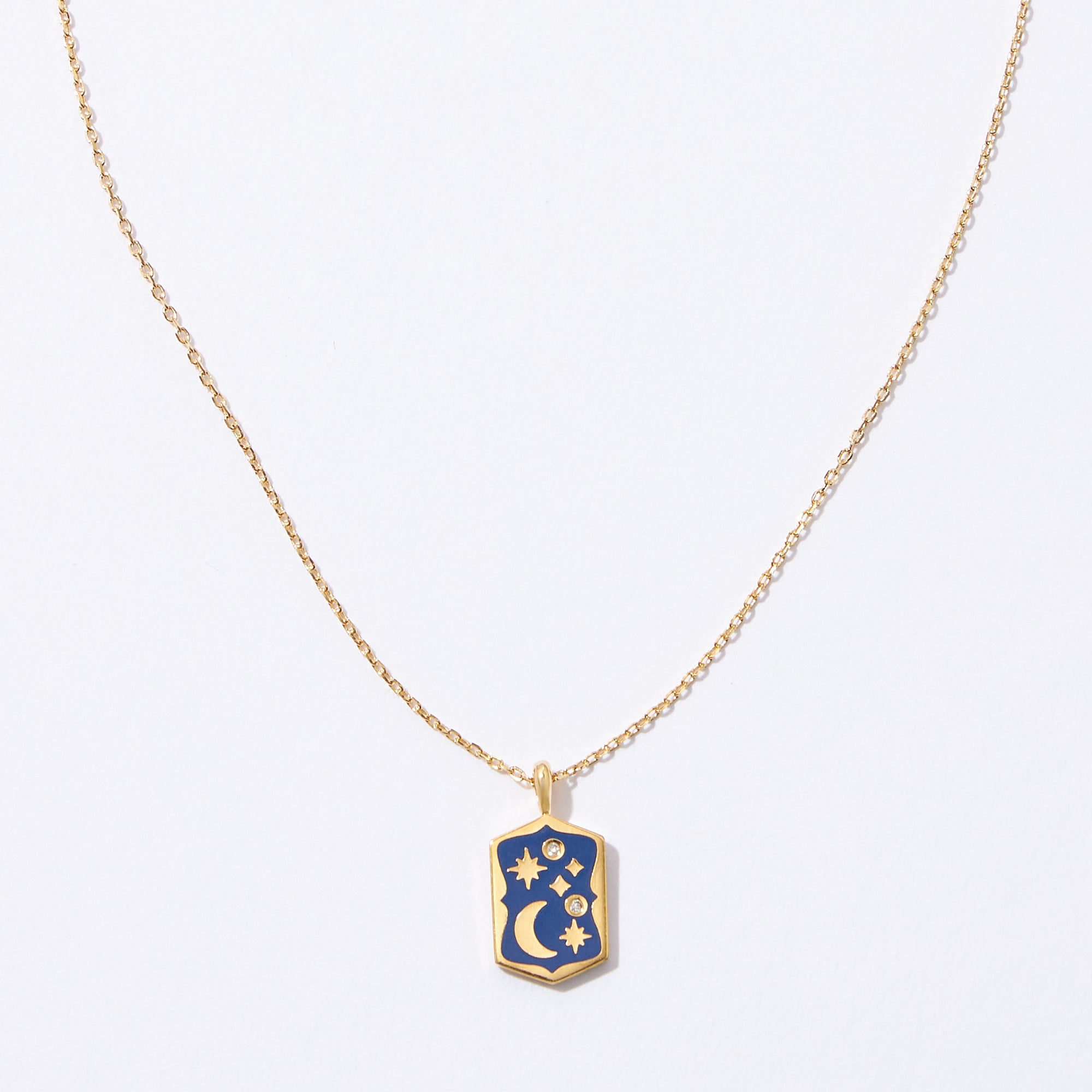 Gold Dipped Starry Night Pendant Necklace