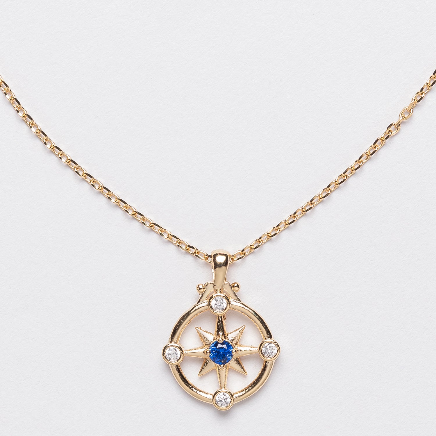 Compass Pendant 18K Gold Dipped Necklace