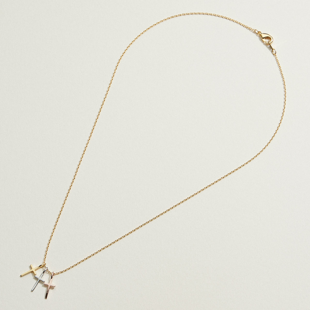 Gold Dipped Triple Cross Necklace | Faith Jewelry
