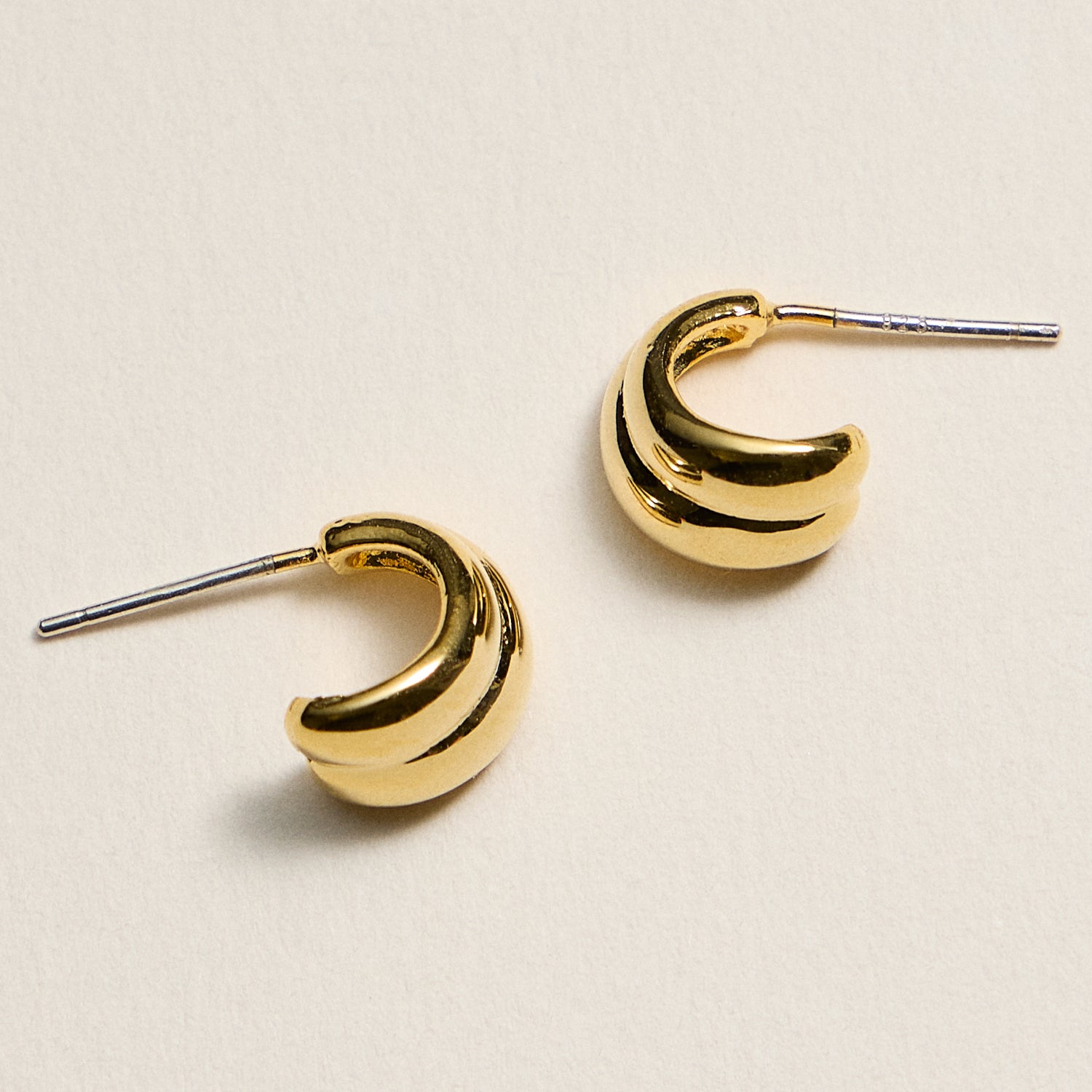 Gold Dipped Dome Hoop Earrings