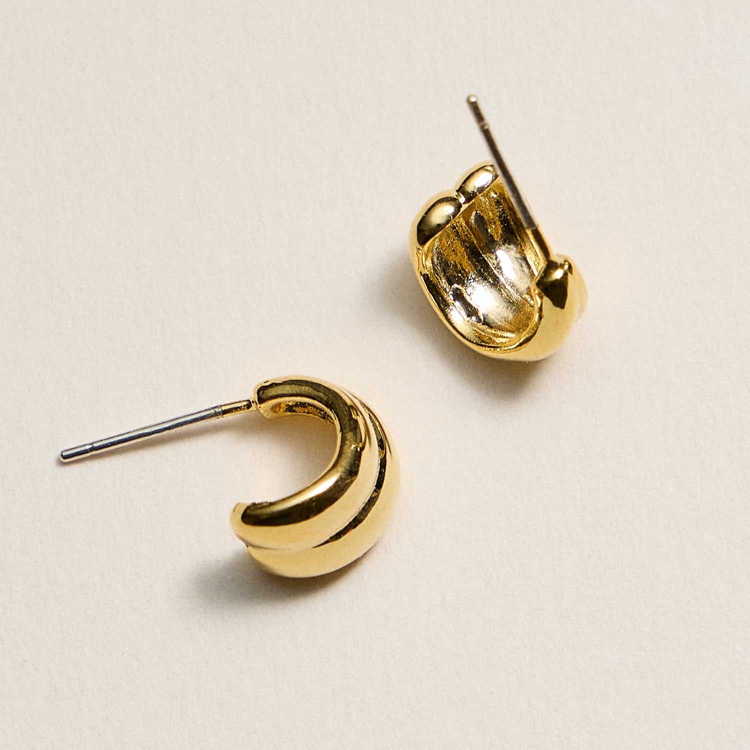Gold Dipped Dome Hoop Earrings