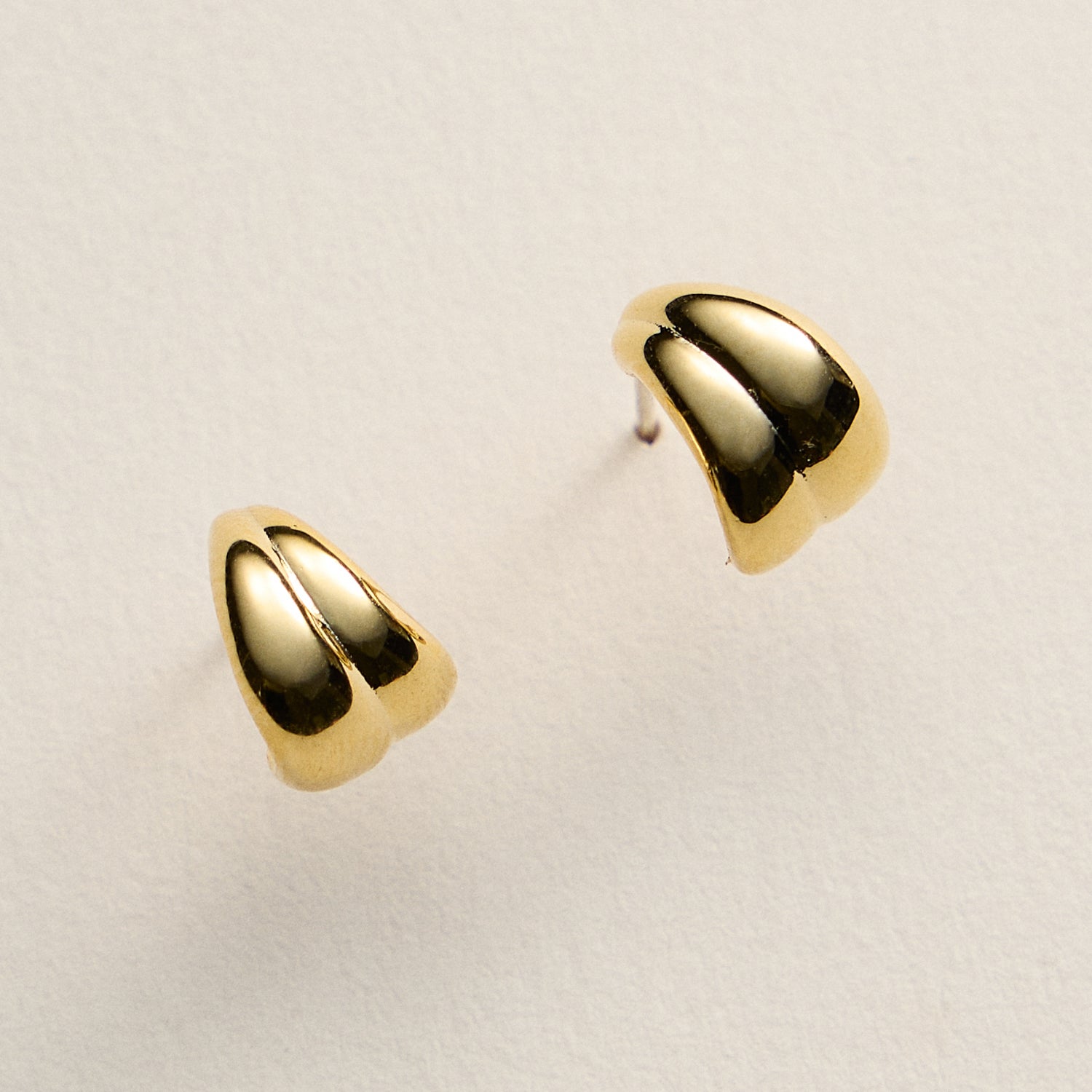Gold Dipped Dome Hoop Earrings