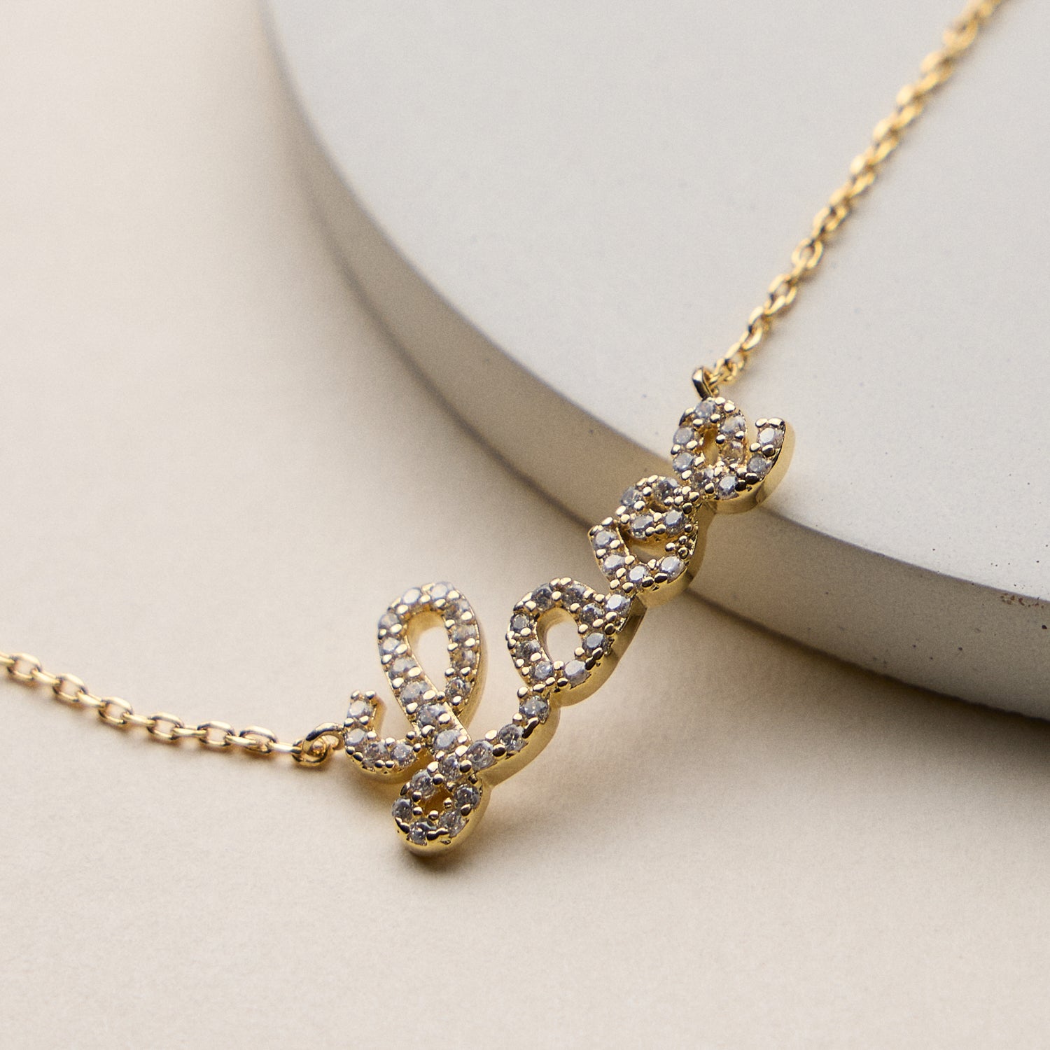 Gold Dipped Love Pendant Necklace
